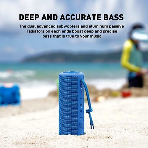 MIATONE Boombox Outdoor Portable Bluetooth Speakers Wireless Speaker Waterproof - Blue - color: BLUE