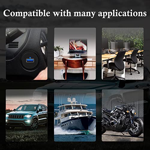 Alloy Single Port USB 3.0 Dashboard Port Car Mount Flush Cable, Male to Female Waterproof Extension Cable for Car Truck Boat Motorcycle with LED Indicator 1ft - style: Single Port 1ft