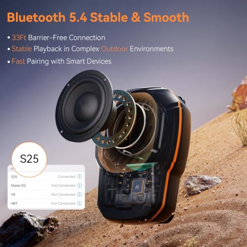 Wearable Bluetooth Speaker, Magnetic Clip on Mini Speaker, TWS Built-in Mic | Small Portable Speaker, IPX6 Waterproof, 2.2oz, 5.4 Bluetooth, Hands-Free Call, Gifts for Men Women, Outdoor Indoor Golf