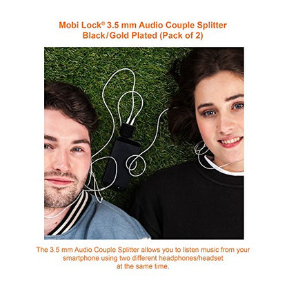 2Pcs 3.5mm Headphone Y Splitter, 1 Male to 2 Female Jacks, Share Audio | 2 users hear 1 source, for phones, tablets, laptops & media players, gold-plated contacts