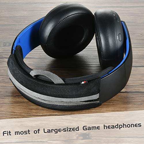 Large Sized Replacement Headband Cushion Pad Cover Head Band Protector with Zipper, Headband Cover Cushion Protector Pad for Headphones (Max for 2-1/2''W Cushion pad, Black) - size: Max for 2-1/2''W cushion pad