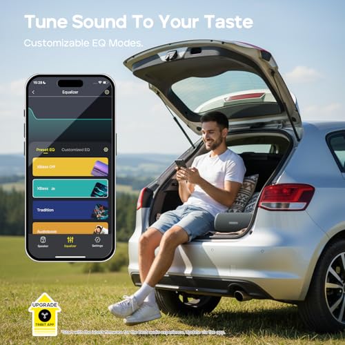 Tribit StormBox Lava Bluetooth Speaker, 80W Loud Sound, 24H Playtime, Gray | IP67 Waterproof, BT5.4, XBass, Custom EQ, TWS Pairing, Portable, Wireless, Built-in Mic, Party, Home, Outdoor, Camping, Beach - color: Gray
