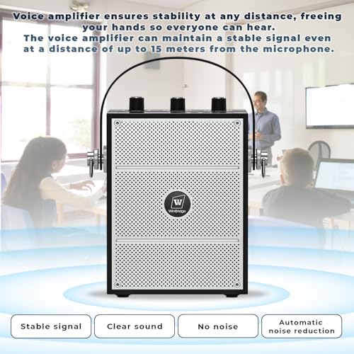 Bluetooth 5.3 Voice Amplifier with Wireless Microphone Headset S98 | Personal Wireless amplifier Mic for Teachers,40W Loudly Portable Megaphone Pa System for Classrooms,Speeches,Outdoors Indoors