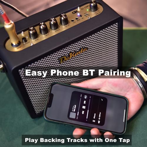 DeKode iG-10Pro+ 10W Portable Electric Guitar Amplifier | Built-in Reverb & Delay, BT Connection, OTG Recording, Headphone Out, USB Charging, Ideal for Beginner & Pro Guitar Practice