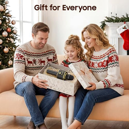 BONAOK Bluetooth Karaoke Microphone, Wireless Mic for Kids Adults to Sing | Bluetooth 5.0, Echo Mode,Built-in Speaker, SD Card, for iPhone iPad, Handheld,Home Karaoke,Party,Gifts - color: Black Gold