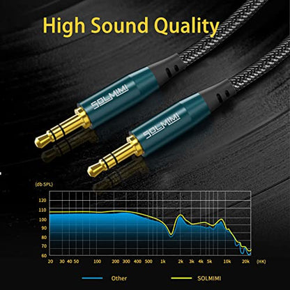 2-Pack 3.5mm Male to Male Stereo Audio Cable Strong Nylon Braided TRS Stereo Hi-Fi Sound AUX Cord for Car, Headphones, Speakers, Smartphones, Home Stereos (4 Feet/1.2m) - size: 4 FT / 2PACK