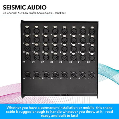 Seismic Audio SACB-32x8x100 32-Channel XLR Low Profile Circuit Board Snake Cable, 100-Feet - size: 100 Foot - 32 Send x 8 Return