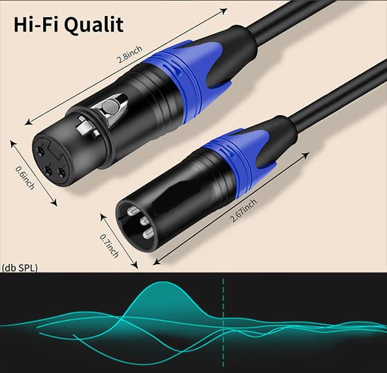 XLR Cables, Microphone Cable 35ft, XLR Male to Female | Mic Cable 3 Pin for Speaker Systems, Radio Station, and More - 1 Pack 35 Feet - size: 35 Ft 1 Pack