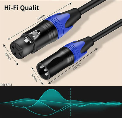 XLR Cables 15Ft, Microphone Cable Male to Female 3 Pin - 1 Pack | Mic Cable for Speaker Systems, Radio Station, and More - size: 15 Ft 1 Pack