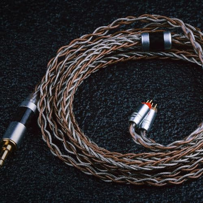 Linsoul TRIPOWIN C8 8-Core Silver Copper Foil Braided Earphone Upgrade Cable, in Ear Monitor Cable, Tinsel Silver Copper Wire, with 3.5mm Audio Jack for Musicial Audiophile(Without Mic, 2pin 0.78mm) - style: Without Mic 2pin