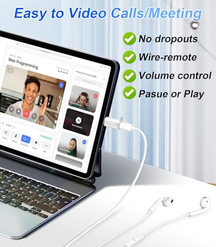 Lightning to USB C Audio Adapter for Heaphones Support Line Control, 2 Packs USBC Male to Lightning Female Earbuds Adapter, Not for Charging/Data Transfer, USB-C for Apple iPhone 17 16 15/iPad
