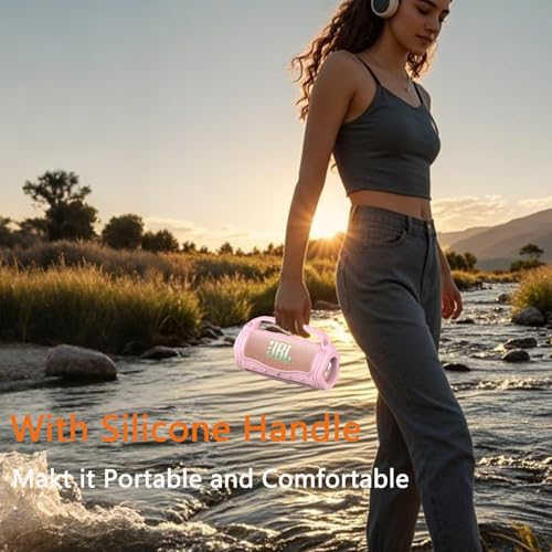 Silicone Cover Case for JBL Flip 7 Portable Bluetooth Speaker - color: Pink