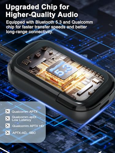 Airplane Bluetooth Wireless Adapter w/aptX Adaptive for 2Headphones/AirPods