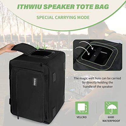 Speaker Carrying Bag with Thickened Sponge for Compact 15" Speaker Cabinets; Heavy-Duty Fits QSC K15, Yamaha DXR15 and more (IT-TOTE15), Black - size: For 15" Speakers