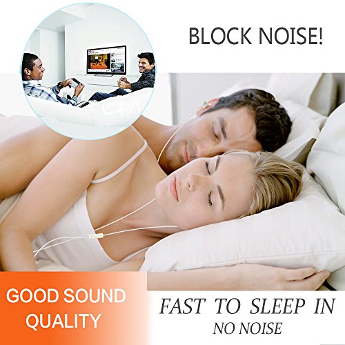 Sleep Soundproof Earbuds Headphones, Noise Isolating Soft Earbuds for Sleeping, Nighttime, Insomnia, Side Sleeper, Snoring, Travel, Meditation & Relaxation (White)