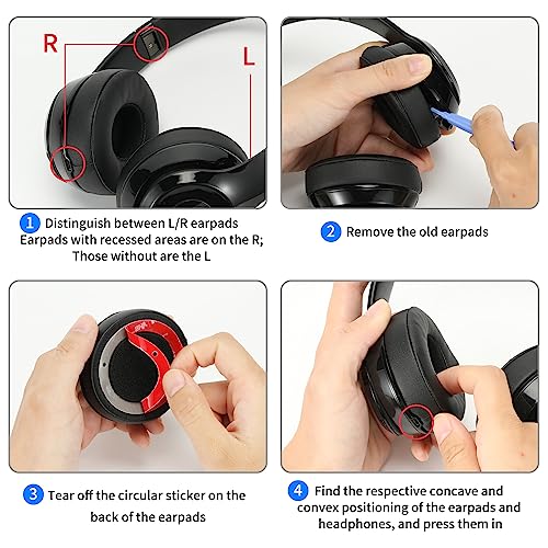 Damex Updated Thickened Solo Wireless 2/3 Replacement Ear Pads,earpads for Beats Solo 2/3 Wireless Headphone (White)