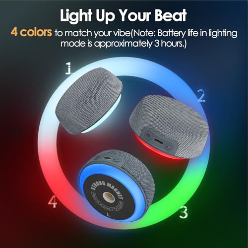 Dual Bluetooth Speaker Set with TWS & Magnetic Base Wireless Speakers - color: Gray