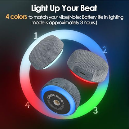 Dual Bluetooth Speaker Set with TWS & Magnetic Base Wireless Speakers - color: Gray