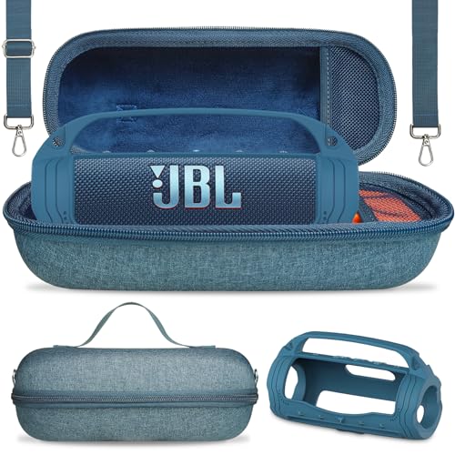 JCHPINE Silicone Cover and Carrying Case for JBL Flip 7 Portable Speaker - color: Blue