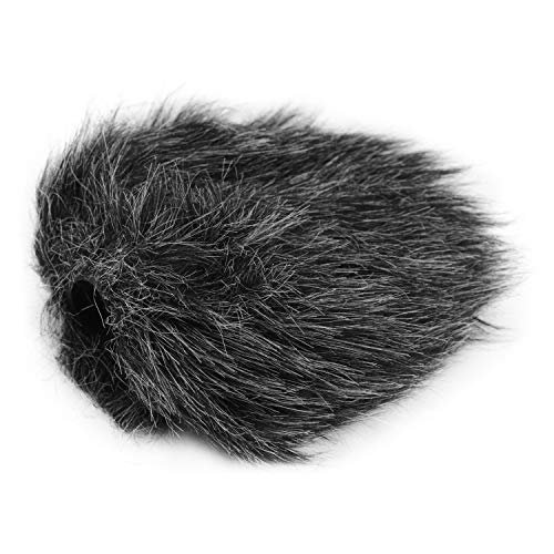 aqxreight Furry windscreen, microphone windshield cover muff for on camera mic, with 2.2cm mounting hole, compatible with VideoMicro MM1, reduces wind noise indoor outdoor (Medium) - size: Medium