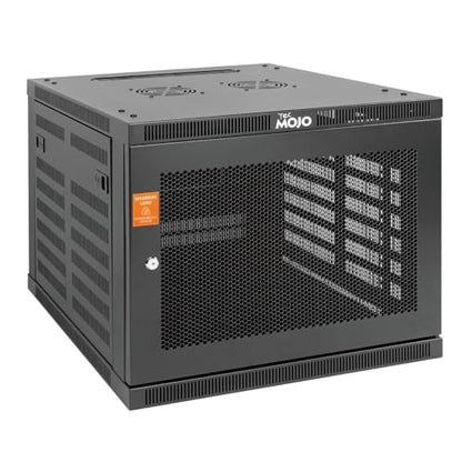 Tecmojo 9U Wall Mount Rack Cabinet, Heavy-Duty 176 Lbs High Load Capacity, 19” Enclosed Server Network Rack with 2 Colling Fans, Mesh Door, 23.6” Deep – Elite Collection - size: 9U/23.6in Depth/Mesh Door