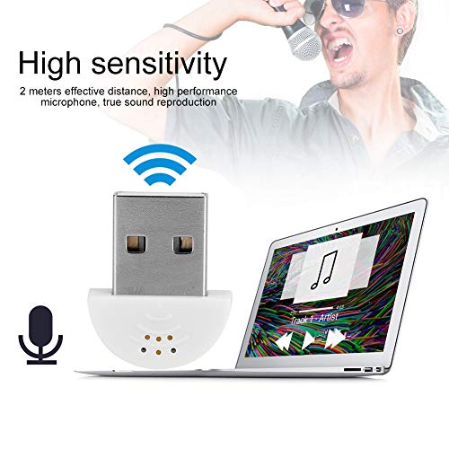 DEWIN USB 2.0 Mini Microphone, Laptop/Desktop PC Plug and Play for Skype, MSN, Yahoo Recording, YouTube, Google Voice Search and Games(White)