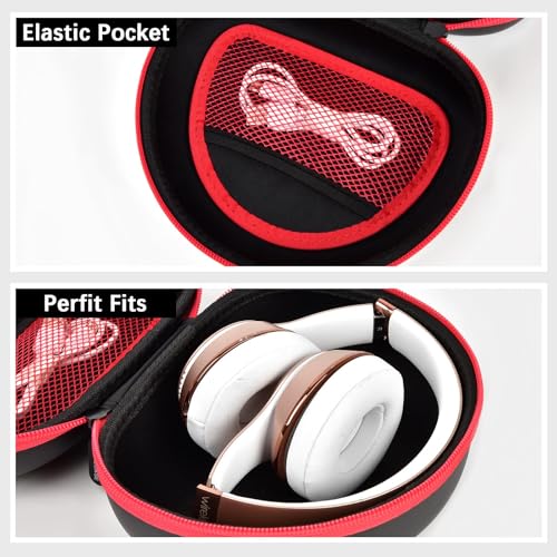 Headphone Case for Picun B8 P26/ for Beats Solo 4, Studio Pro, Solo3, Studio3 On-Ear Headphones More Foldable Bluetooth Wireless Headset (Extra Large) - Black - color: Black