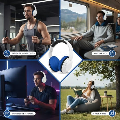 Stretchable Headphone Ear Pad Covers, 3 Pairs Washable Fabric, Universal Fit for Over the Ear Headphones, Noise Cancelling Headsets, Gaming, Workouts Protect from Sweat & Peeling (Blue, 3.54“-4.33”) - color: Blue