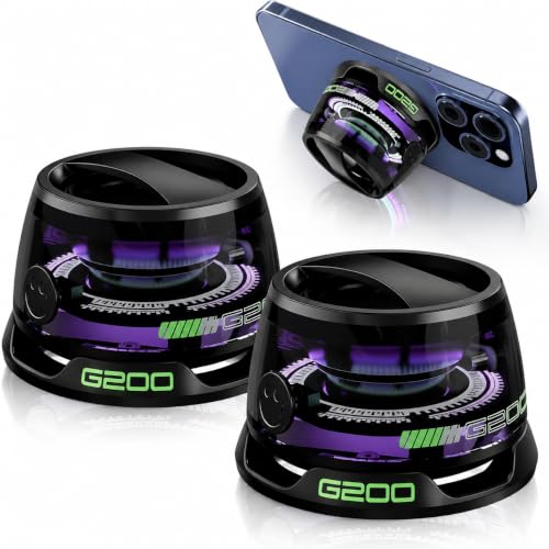 G200 2-Pack Black Mini Magnetic Bluetooth Speaker with Kickstand | IPX4 Waterproof, Full-Range Stereo Sound, TWS Pairing, RGB Lights, Grad Gift, Travel, Cycling, Hiking, Golf, Gym Yoga, Beach - color: black