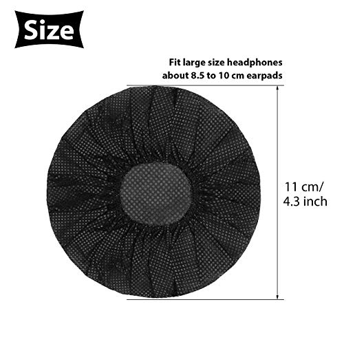 BBTO 300 Pieces Disposable Headphone Covers Non Woven Sanitary Fabric Headset Earphone Covers for Ear Pad Headphones(L-11 cm,Black) - color: Black, size: L-11 cm