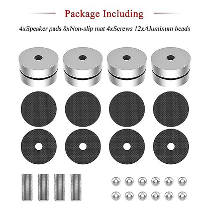 Audiocrast 4X HiFi Speaker Spike Pad Isolation Feet Stand Feet 40X23MM Shock Absorber with Stainless Steel Ball for Audio Speaker Subwoofer CD DVD Amplifier Turntable DAC