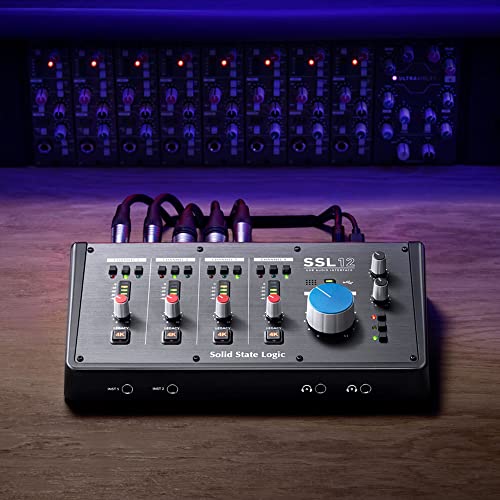 Solid State Logic SSL 12 12-In and 8-Out USB Audio Interface | Studio-Quality Audio for Professional Recording and Mixing