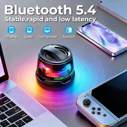 2 Pack G200 Magnetic Mini Bluetooth Speaker w/ RGB Lights & Phone Stand | Portable Magnetic Wireless Stereo Speaker Set, Small Wireless Speaker for Desk Hiking Camping Shower, Ideal Gift,2 black - color: Black for 2