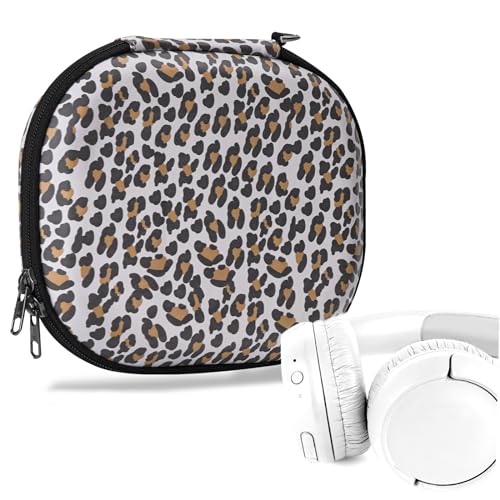 Geekria NOVA On-Ear Headphones Case Compatible with JBL Tune 510BT/660NC/500BT, Jr 310BT and More, Replacement Hard Shell Travel Carrying Bag with Cable Storage (Leopard Print) - color: Leopard print