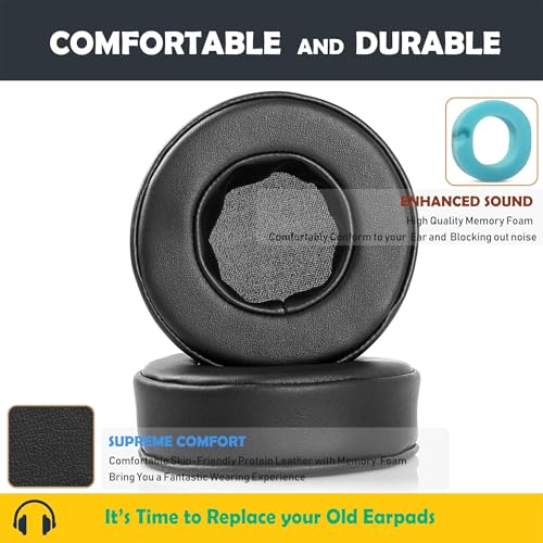 Earpads Replacement Cushion Compatible with TaoTronics TT-BH046 Headphone Ear Pads with Softer Protein Leather/Memory Foam