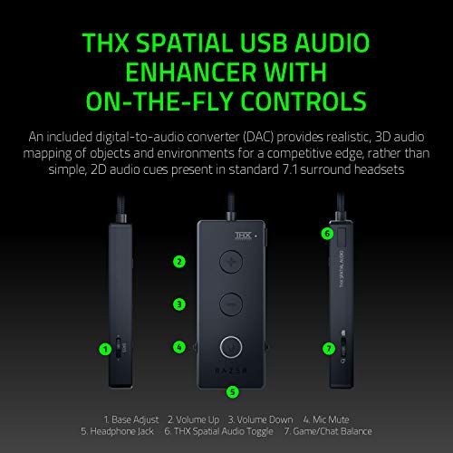 Razer Kraken Tournament Edition: THX Spatial Audio - Full Audio Control - Cooling Gel-Infused Ear Cushions - Gaming Headset Works with PC, PS4, Xbox One, Switch, Mobile Devices - Green (Renewed)