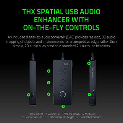 Razer Kraken Tournament Edition: THX Spatial Audio - Full Audio Control - Cooling Gel-Infused Ear Cushions - Gaming Headset Works with PC, PS4, Xbox One, Switch, Mobile Devices - Green (Renewed)