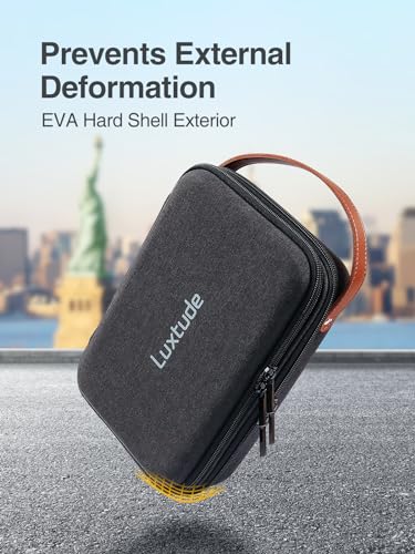 Electronics Organizer Travel Case, Portable Tech Bag for Working/Travelling, Sturdy Hard Shell Zipper Cases for Charger/Mouse/Hard Drive, Case Only