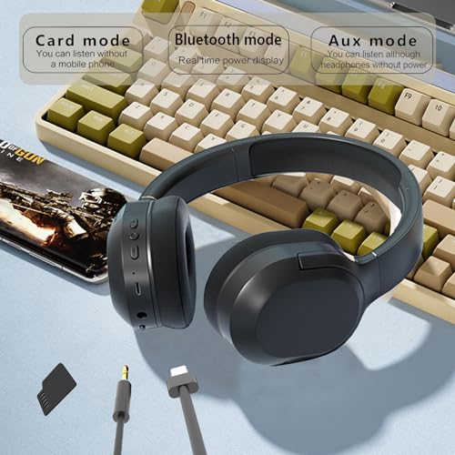 Wireless Noise Cancelling Headphones, Black for Travel,Home,Office | Comfortable Protein Ear Pads, Built-in Mic,30H Playtime,Bluetooth 5.3,Deep Bass Lightweight Active Noise Cancelling Headset - color: black A