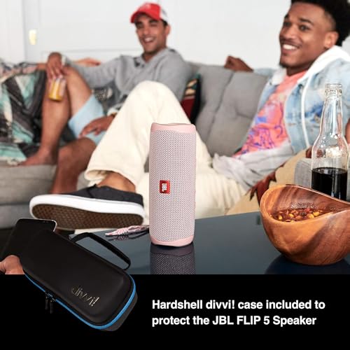 JBL Flip 5 (Pink) + Bundle with divvi! Protective Hardshell Case - color: Pink