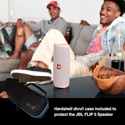 JBL Flip 5 (Pink) + Bundle with divvi! Protective Hardshell Case - color: Pink