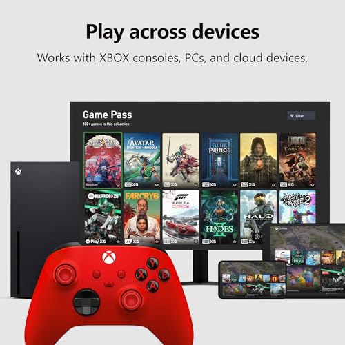 XBOX Wireless Gaming Controller | Pulse Red | Consoles, PCs, TVs, mobile, and more | Textured Grip | Wireless, Bluetooth, USB-C Connectivity - style: Pulse Red