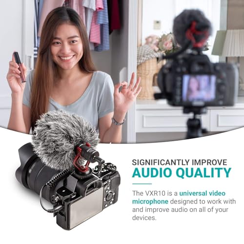 Movo VXR10 Universal Shotgun Mic for Camera | Camera Microphone for DSLR, iPhone, Android - Directional Shotgun Mic for Canon, Nikon, Sony - Vlogging & Video