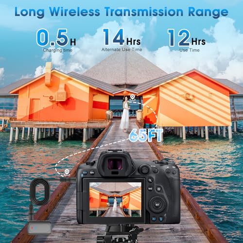 Wireless Lavalier Microphone for iPhone, iPad, Android, Camera - Mini Microphone with Noise Reduction & Charging Case - Mini Clip-on Mic for Podcasting, Vlogging, Live Streaming, Interview
