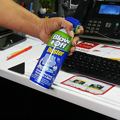 Air Duster Can with Nozzle, 10 oz., Blue/Green - 9962