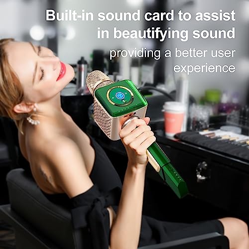 TOSING V1 Pro Professional 20W Karaoke Machine for Adults/Singer Microphone,U Segment Receiver Link to Bluetooth Speakers Sing Machine for AMP/TV/PC/Car/Smartphone(Emerald)