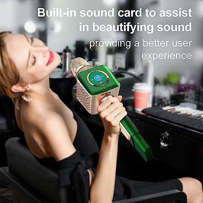 TOSING V1 Pro Professional 20W Karaoke Machine for Adults/Singer Microphone,U Segment Receiver Link to Bluetooth Speakers Sing Machine for AMP/TV/PC/Car/Smartphone(Emerald)