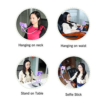 011 Neck Cell Desk Bed,Bike and Motorcycle Mount,Lazy Bracket Mobile Phone Stand Holder (Black) - color: Black