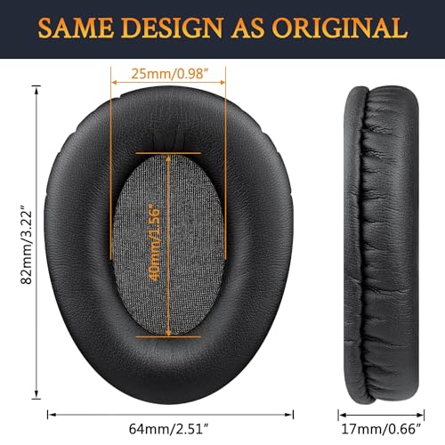 SOULWIT 1 Pair Replacement Automobile Headphone Earpads for Infrared Wireless Headphones, Ear Pads Cushions for GM Ford Toyota Nissan Honda Entertainment DVD Player Systems (Protein Leather)