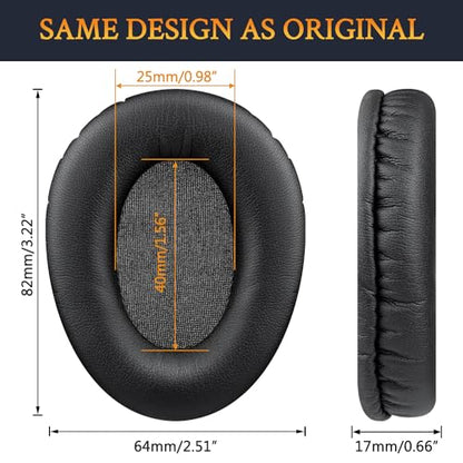 SOULWIT 1 Pair Replacement Automobile Headphone Earpads for Infrared Wireless Headphones, Ear Pads Cushions for GM Ford Toyota Nissan Honda Entertainment DVD Player Systems (Protein Leather)